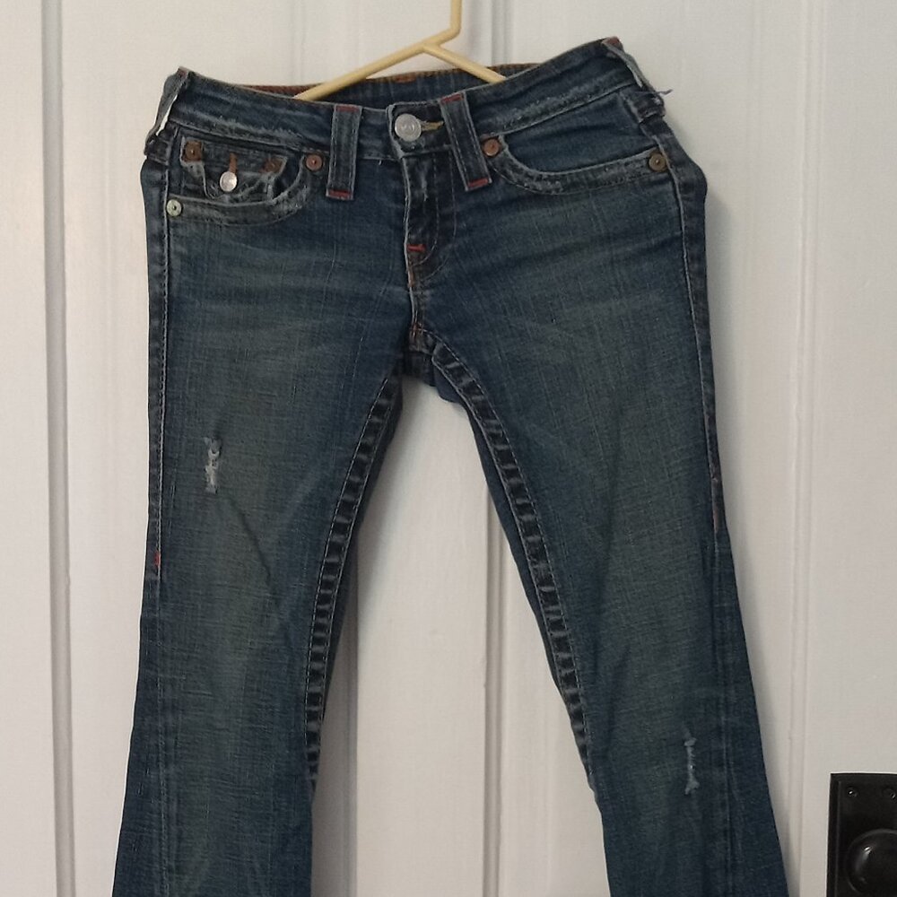 Vintage true religion flared jeans, dark wash, size 24
